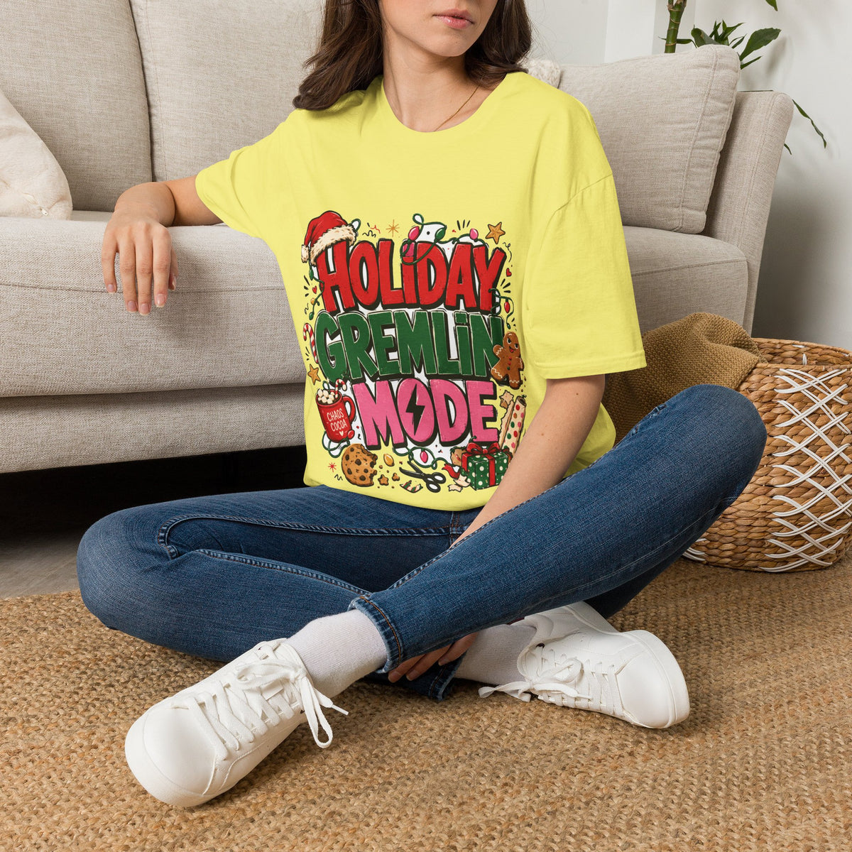 Holiday Gremlin Mode T-Shirt — Christmas Cute Festive Graphic Tee