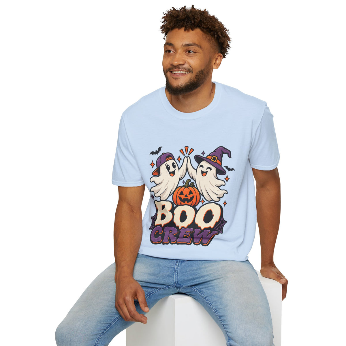 Boo Crew Halloween T-Shirt — Cute Ghosts & Pumpkin Graphic