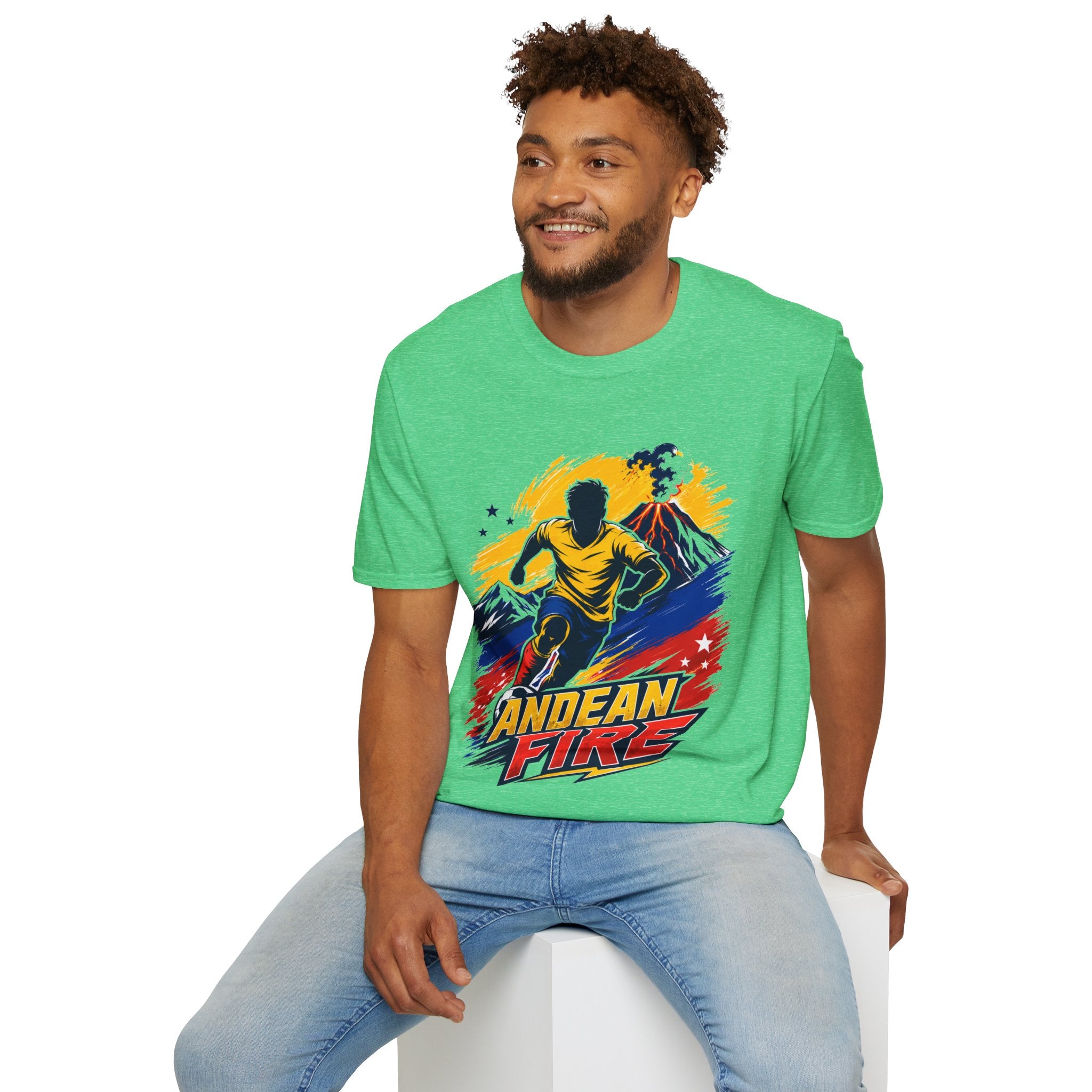 Ecuador Andean Fire Running T‑Shirt — Volcano Trail Runner Graphic Tee