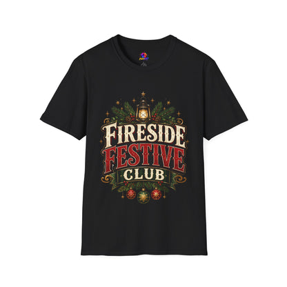 Fireside Festive Club T-Shirt — Cozy Holiday Lantern Graphic Tee