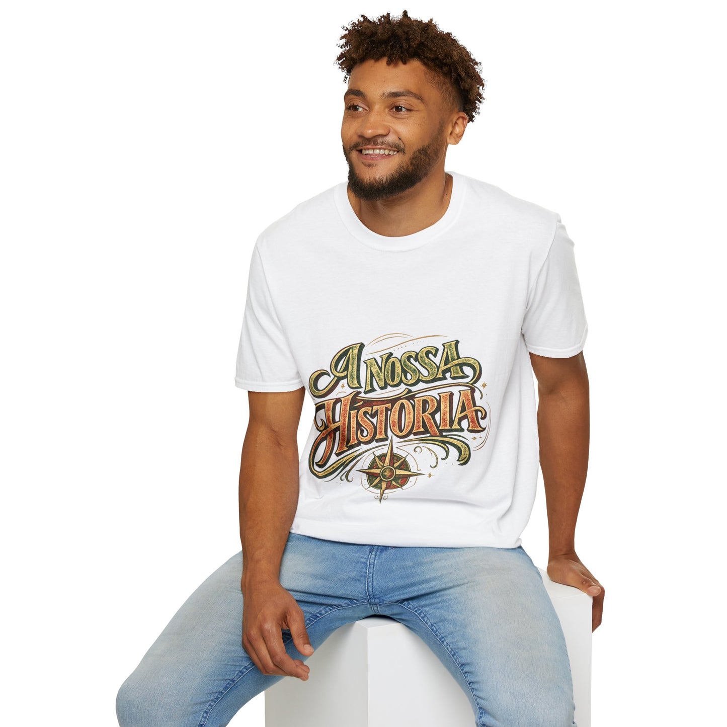 Portugal T-Shirt — "A Nossa História" Vintage Compass Graphic Tee