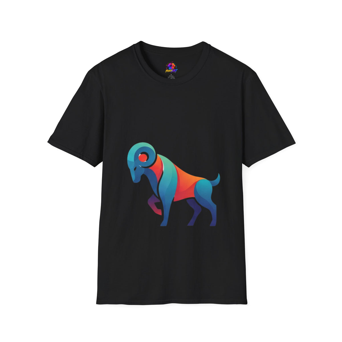 Aries Zodiac  Colorful Ram T-Shirt — Abstract Multicolor Aries Graphic Tee
