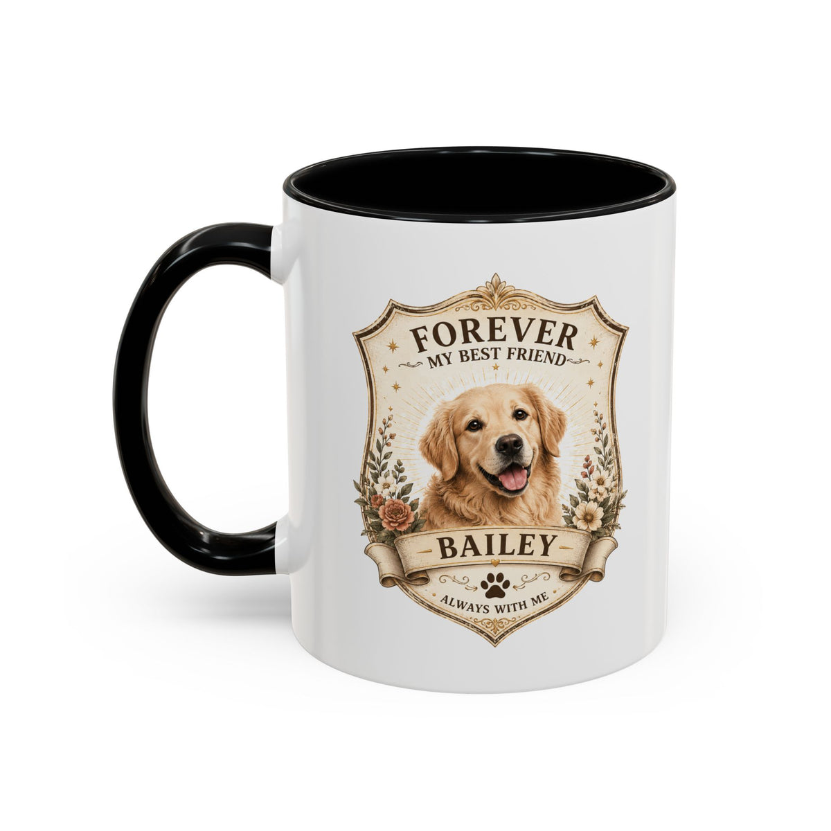 Milo Bailey Dog Dad Mom Golden Retriever Memorial Coffee Mug – “Forever My Best Friend” Personalized Dog Tribute