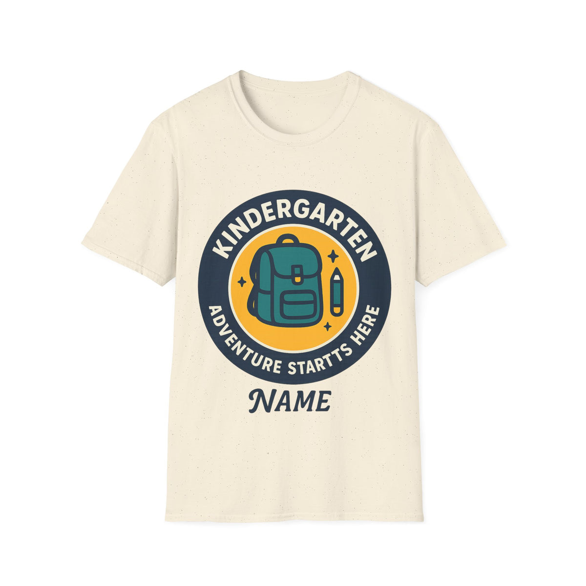 Kindergarten Teacher T‑Shirt – 'Kindergarten' Backpack Badge Design - Trending Now - August 2026