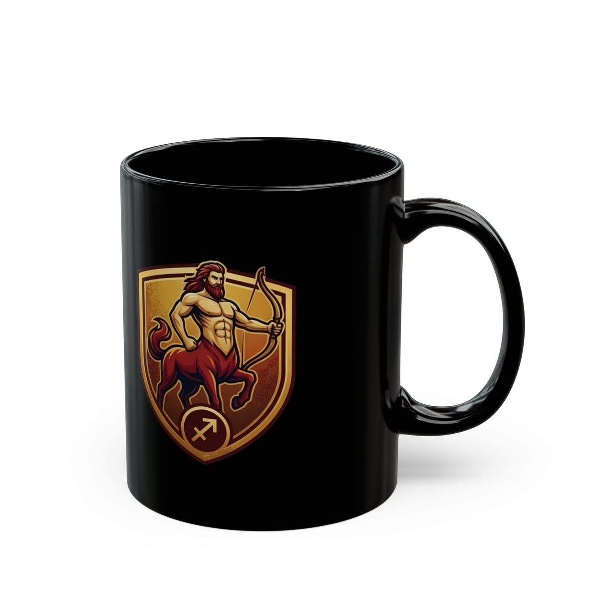 Sagittarius Centaur Archer Black Mug — Zodiac Coffee Cup