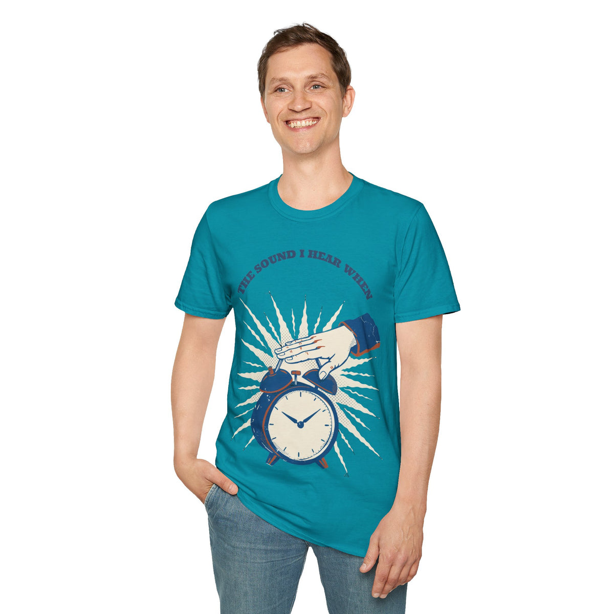 "The Sound I Hear When" Retro Alarm Clock Tee | Relatable Funny Quote T-Shirt - Trending Now - September 2026