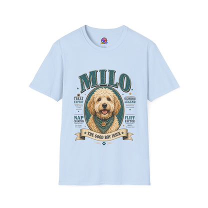 Dog Lover T-Shirt — "MILO" Personalized Pet Portrait Tee