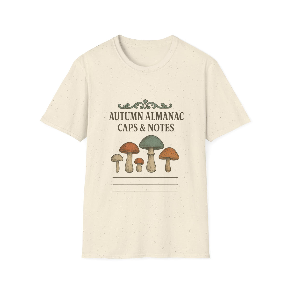 Mushroom Almanac T‑Shirt — Autumn Caps & Notes Botanical Tee - Trending Now - October 2026
