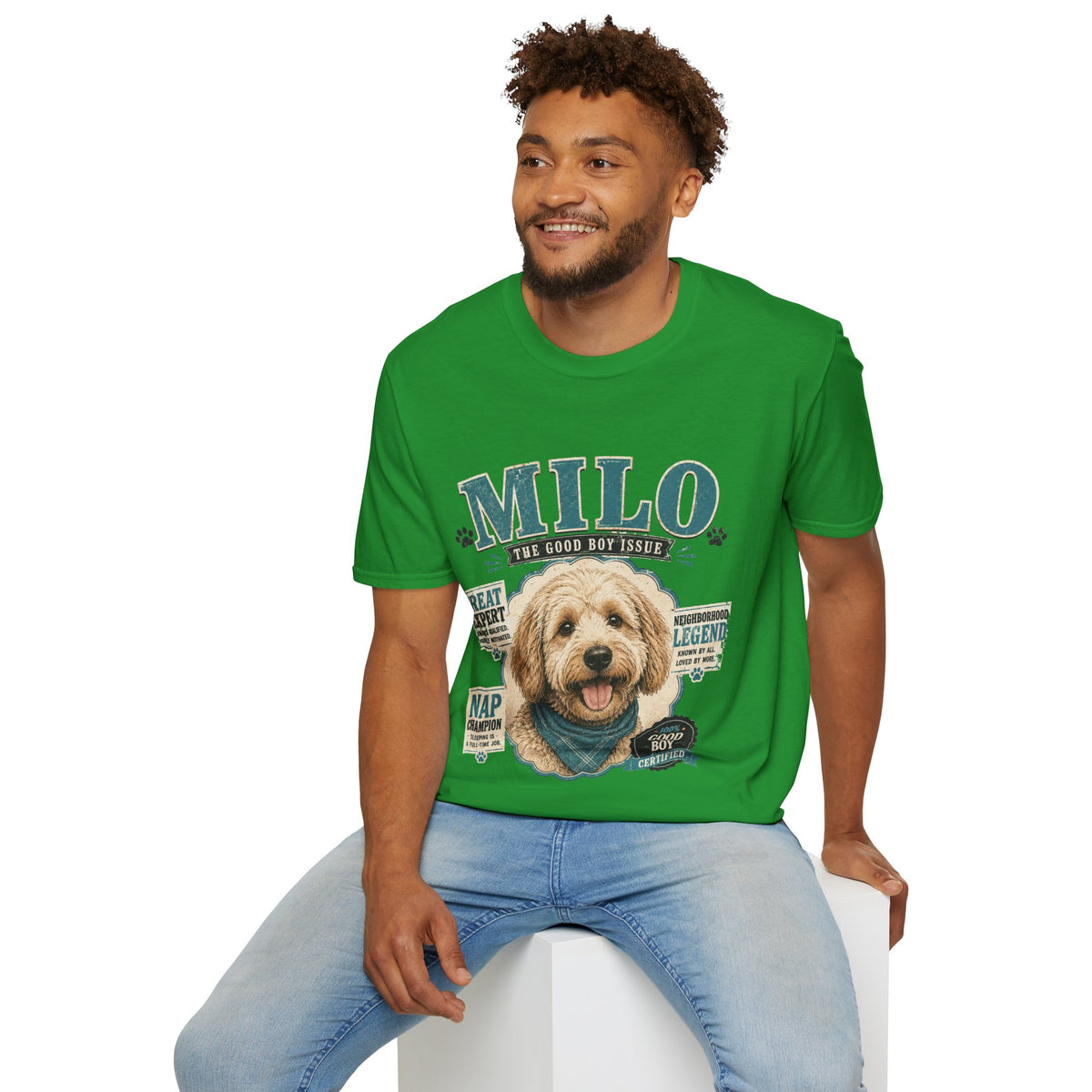 Milo "The Good Boy Issue" Dog Portrait T-Shirt