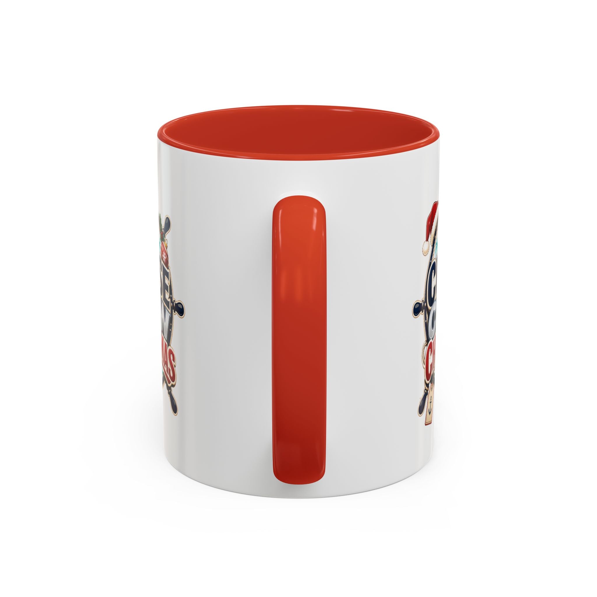 Modern Day Christmas  Cruise Crew Accent Coffee Mug - Holiday Nautical Travel Gift (11/15oz)