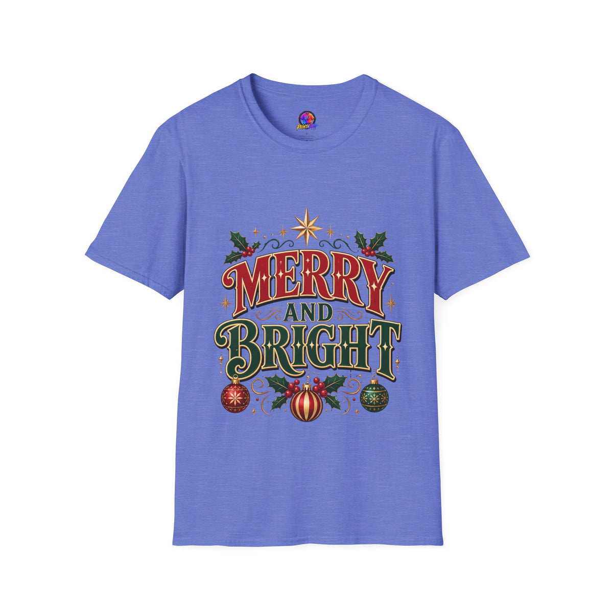 Merry and Bright T-Shirt — Festive Christmas Holiday Tee