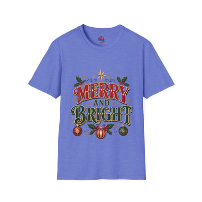 Merry and Bright T-Shirt — Festive Christmas Holiday Tee