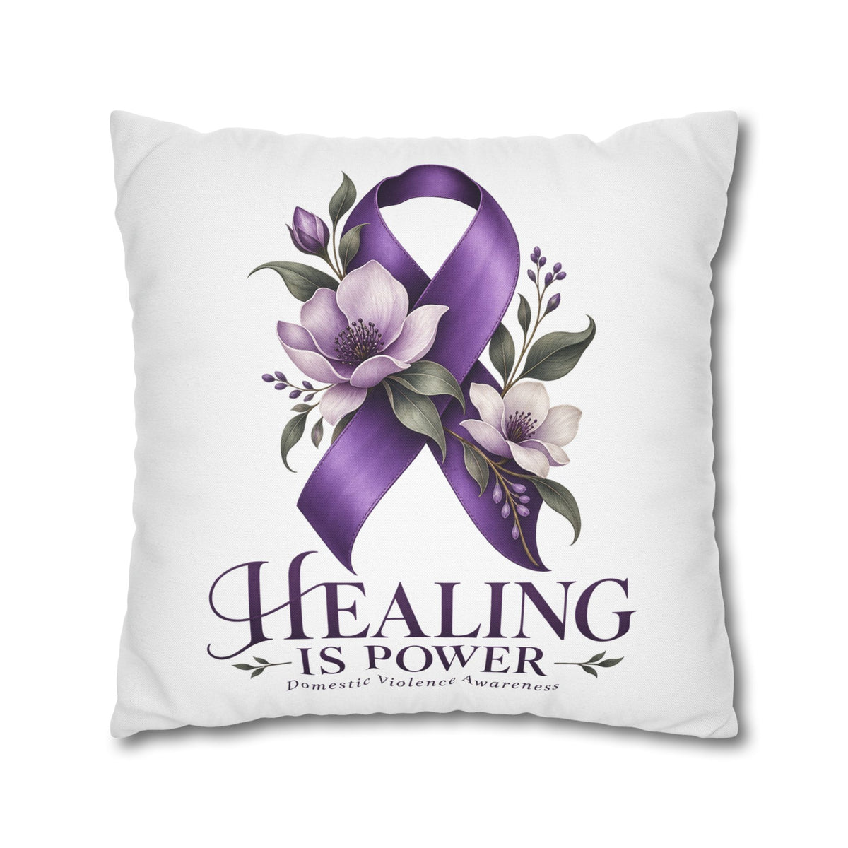 Domestic Violence Healing Is Power Purple Ribbon Pillow