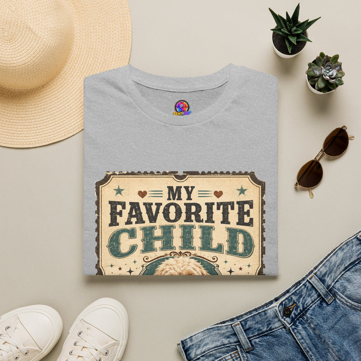 Favorite Child T-Shirt — "My Favorite Child" Dog Mom Club Vintage Tee