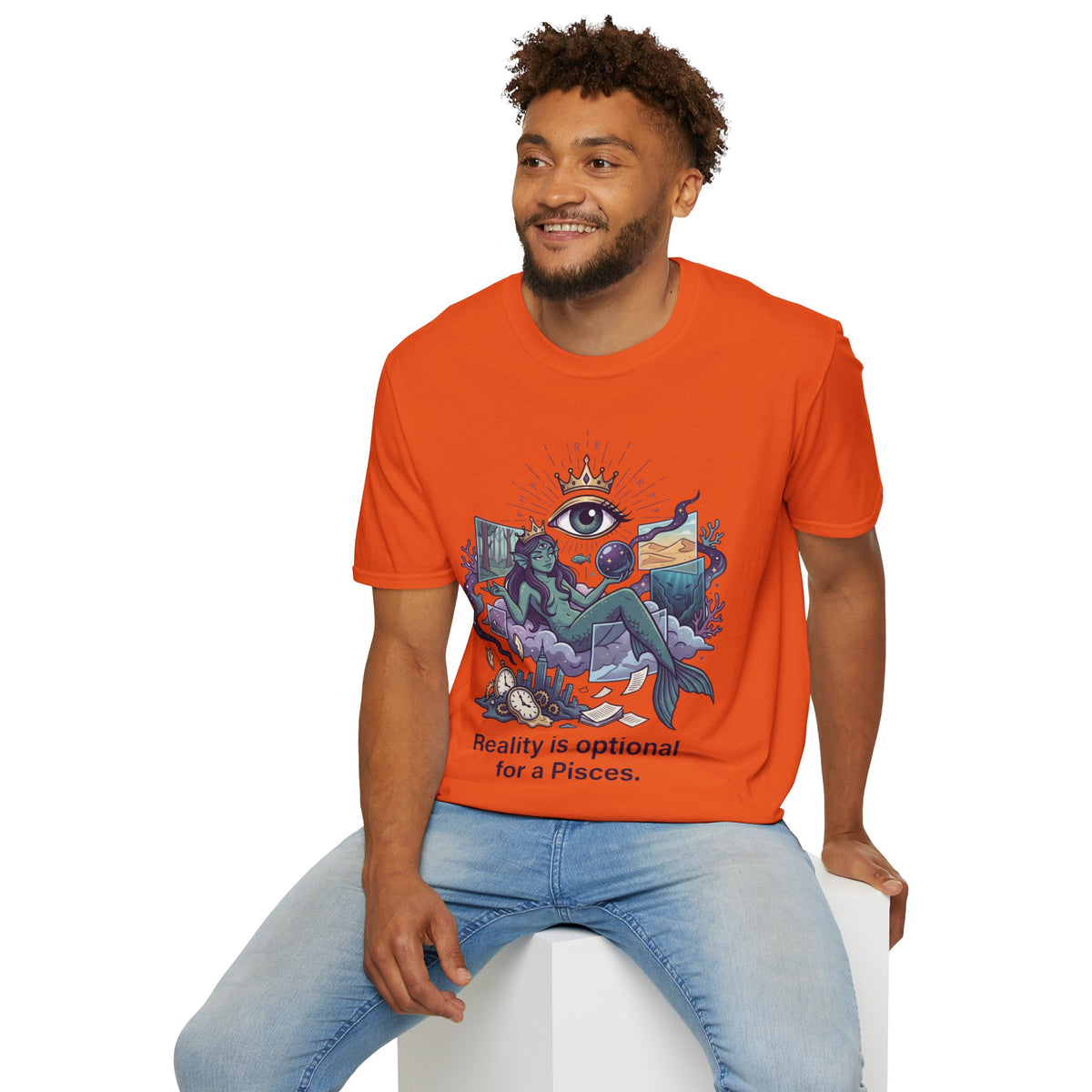 Pisces Mystic Tee — "Reality is optional for a Pisces" Astrological Graphic T-Shirt