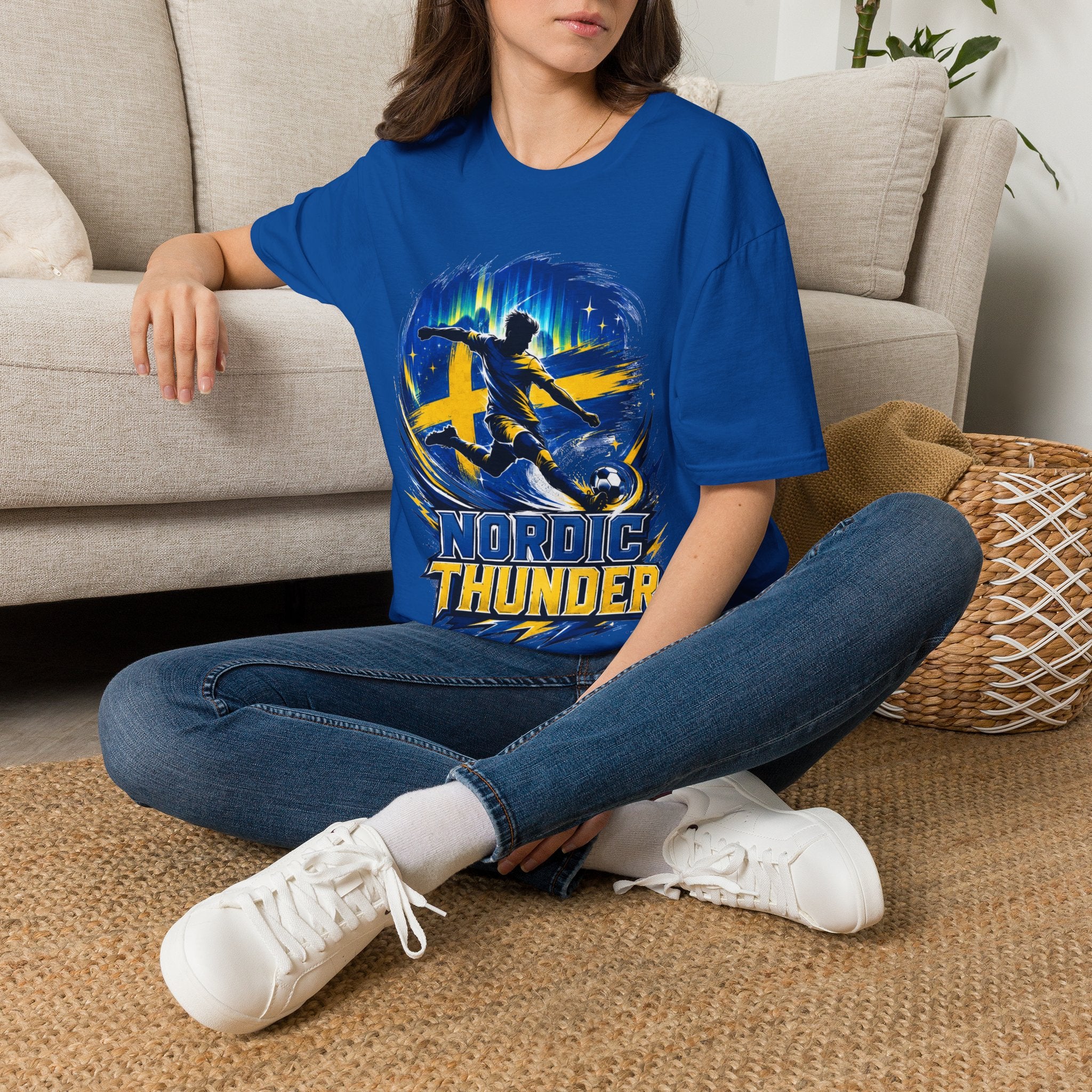 Sweden Nordic Thunder Soccer T-Shirt — Sweden Football Fan Tee
