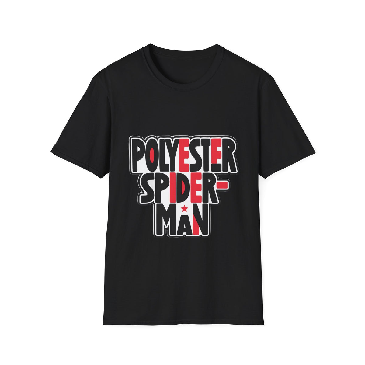 Polyester Spider-Man Bold Distressed Block Tee - Funny Comic Parody Graphic T-Shirt - Trending Now - September 2026