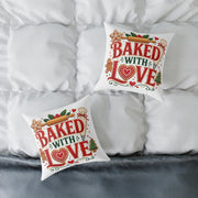 Christmas Baked With Love Square Poly Canvas Pillow