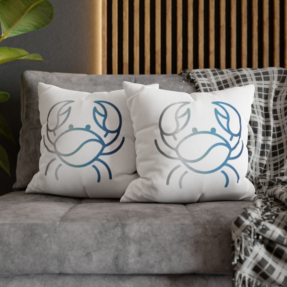 Cancer Zodiac Crab Coastal Throw Pillowcase — Nautical Beach Decor