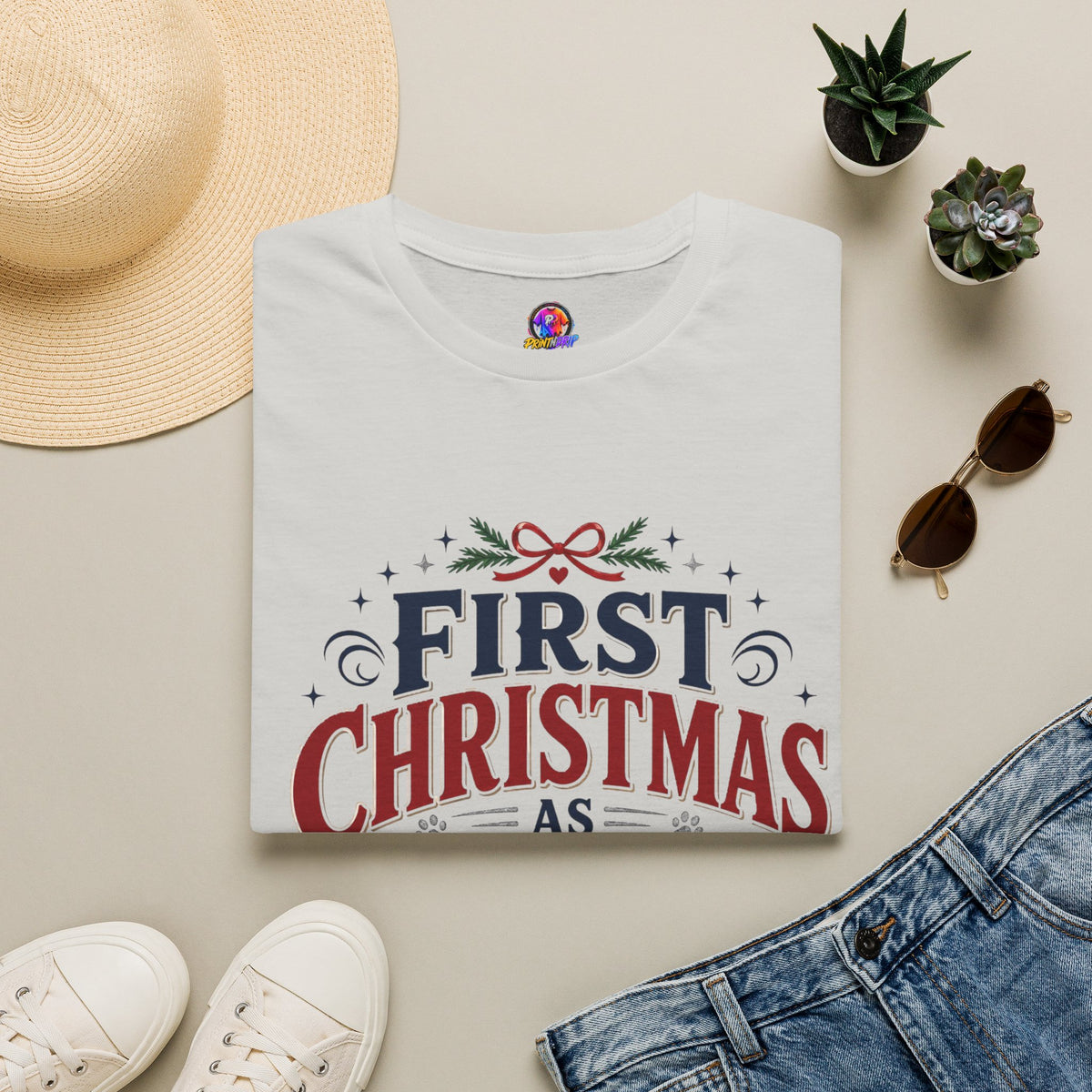 T-Shirt — "First Christmas as Pet Parents" Holiday Tee