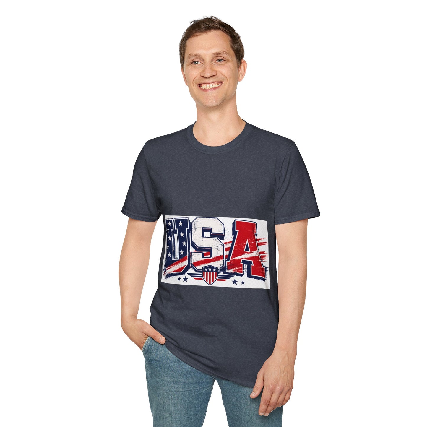 USA Flag Graphic T-Shirt — Patriotic Red White & Blue Tee