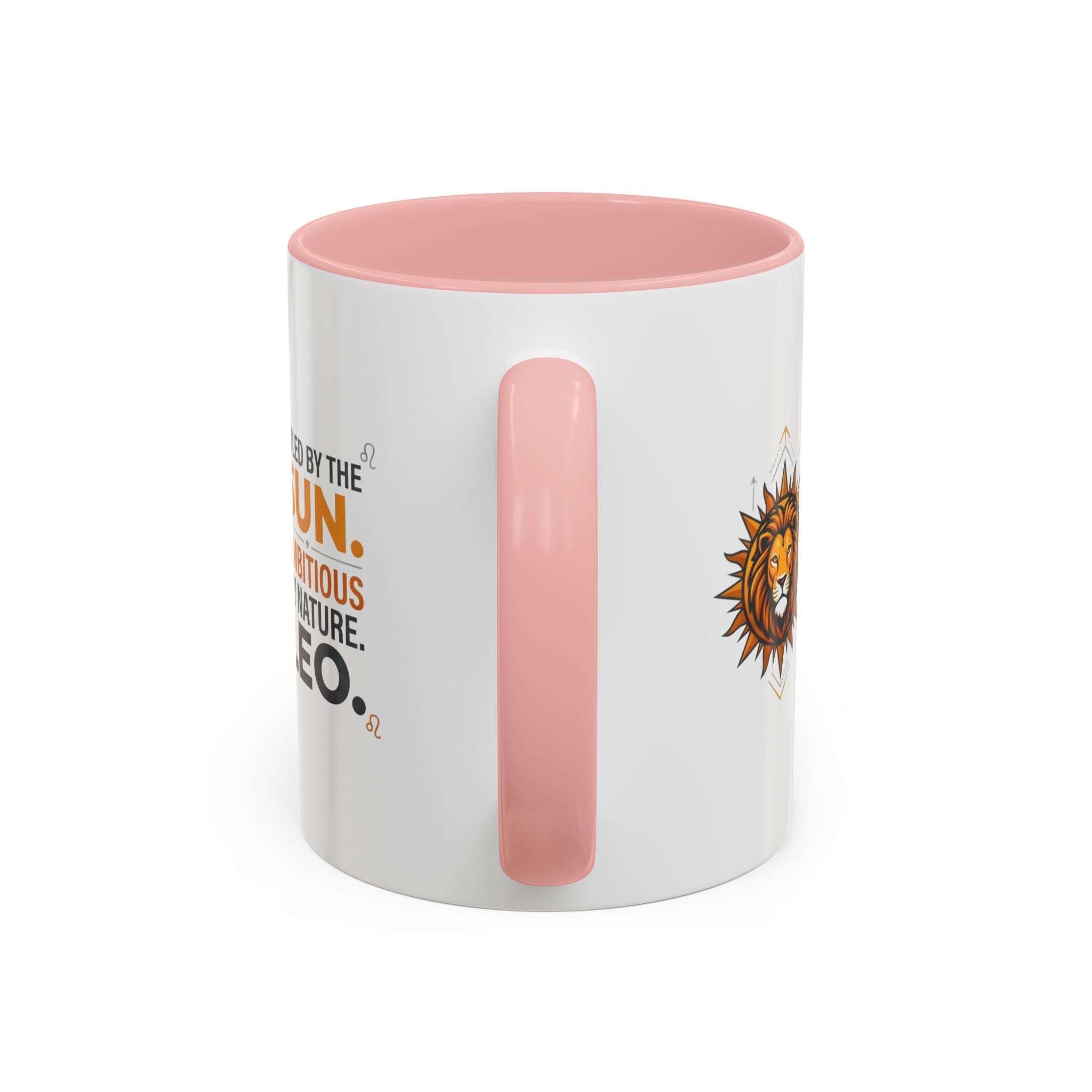 Leo Zodiac Coffee Mug — "Ruled by the Sun. Ambitious by Nature. LEO." Accent Ceramic Mug