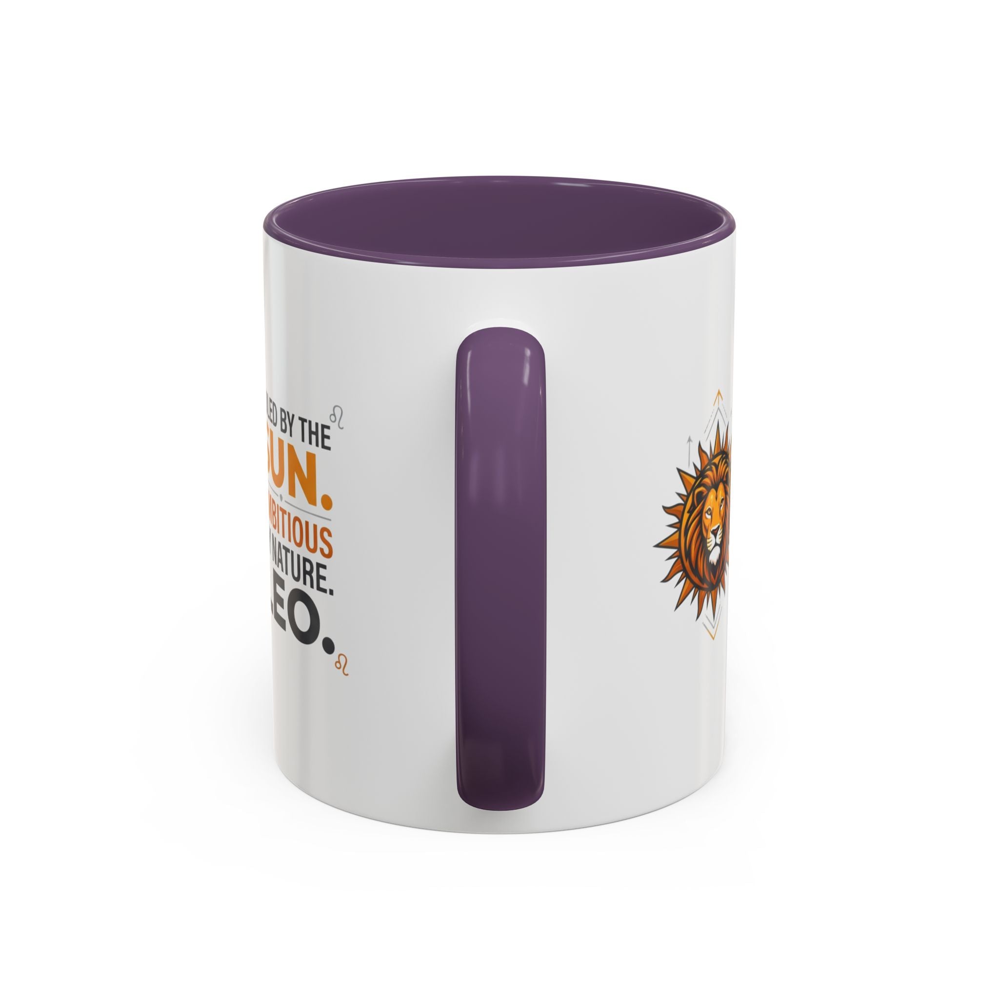 Leo Zodiac Coffee Mug — "Ruled by the Sun. Ambitious by Nature. LEO." Accent Ceramic Mug