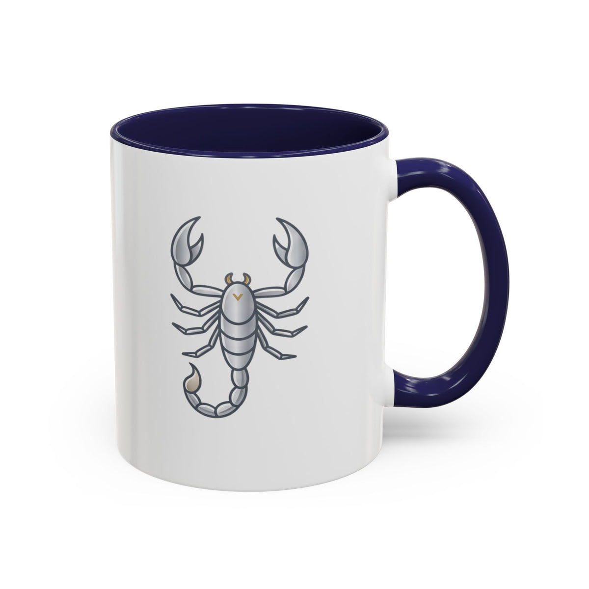 Scorpio Zodiac Accent Coffee Mug — Silver Scorpion Astrology Gift