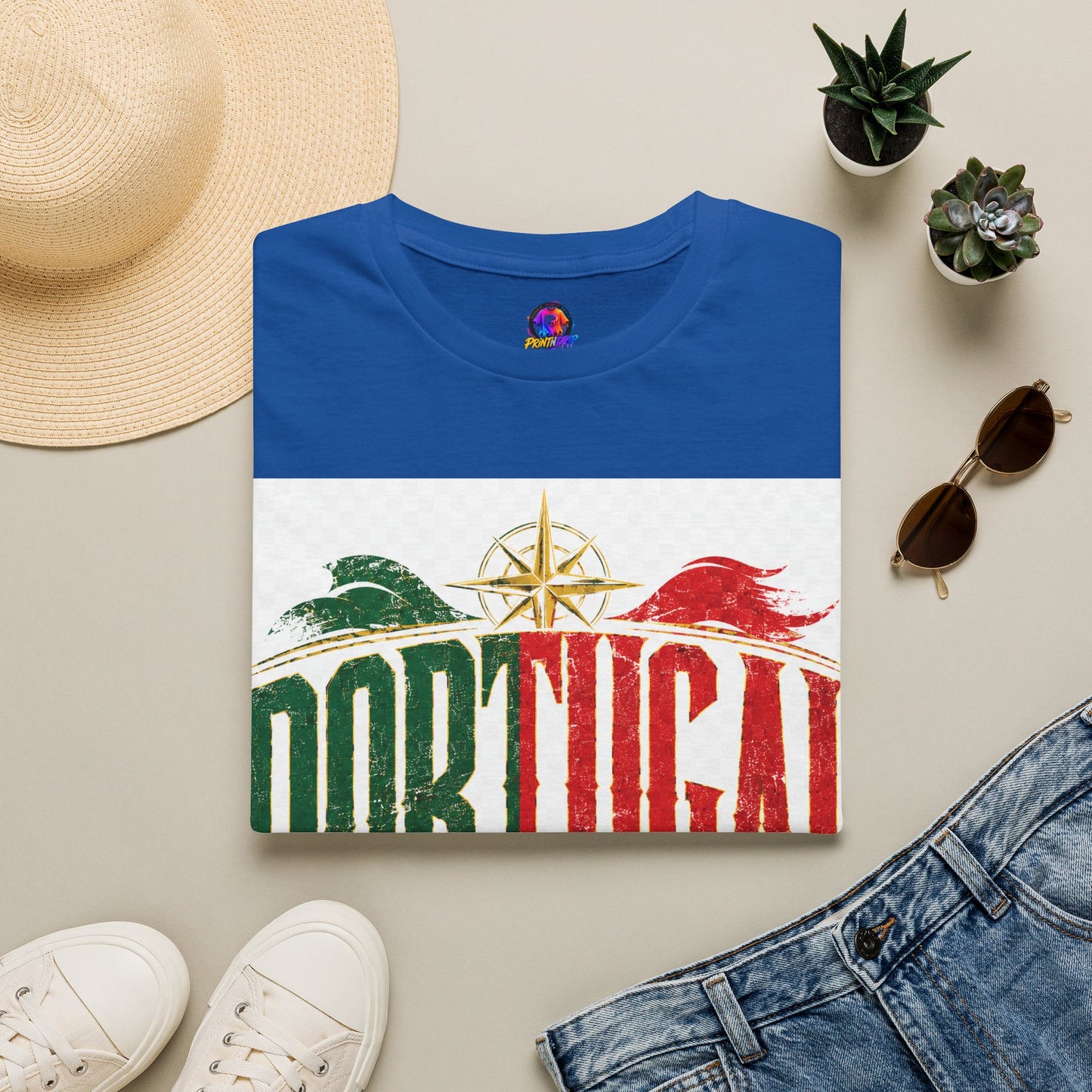 Portugal Vintage Compass T-Shirt — Retro Portuguese Flag Travel Tee