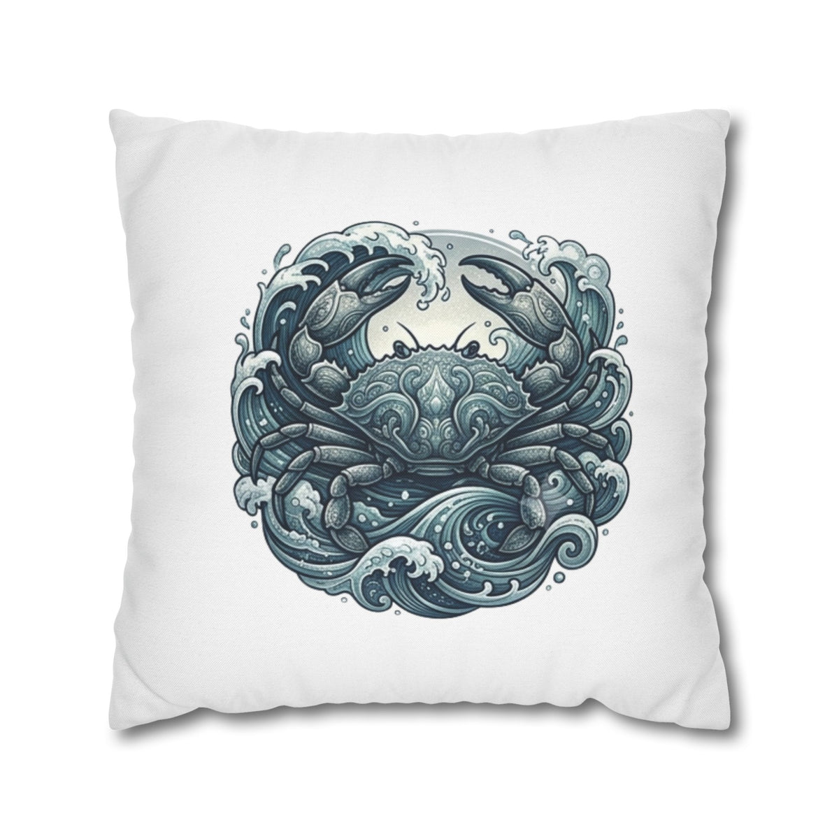 Cancer Zodiac Ocean Crab Decorative Pillowcase — Nautical Coastal Accent