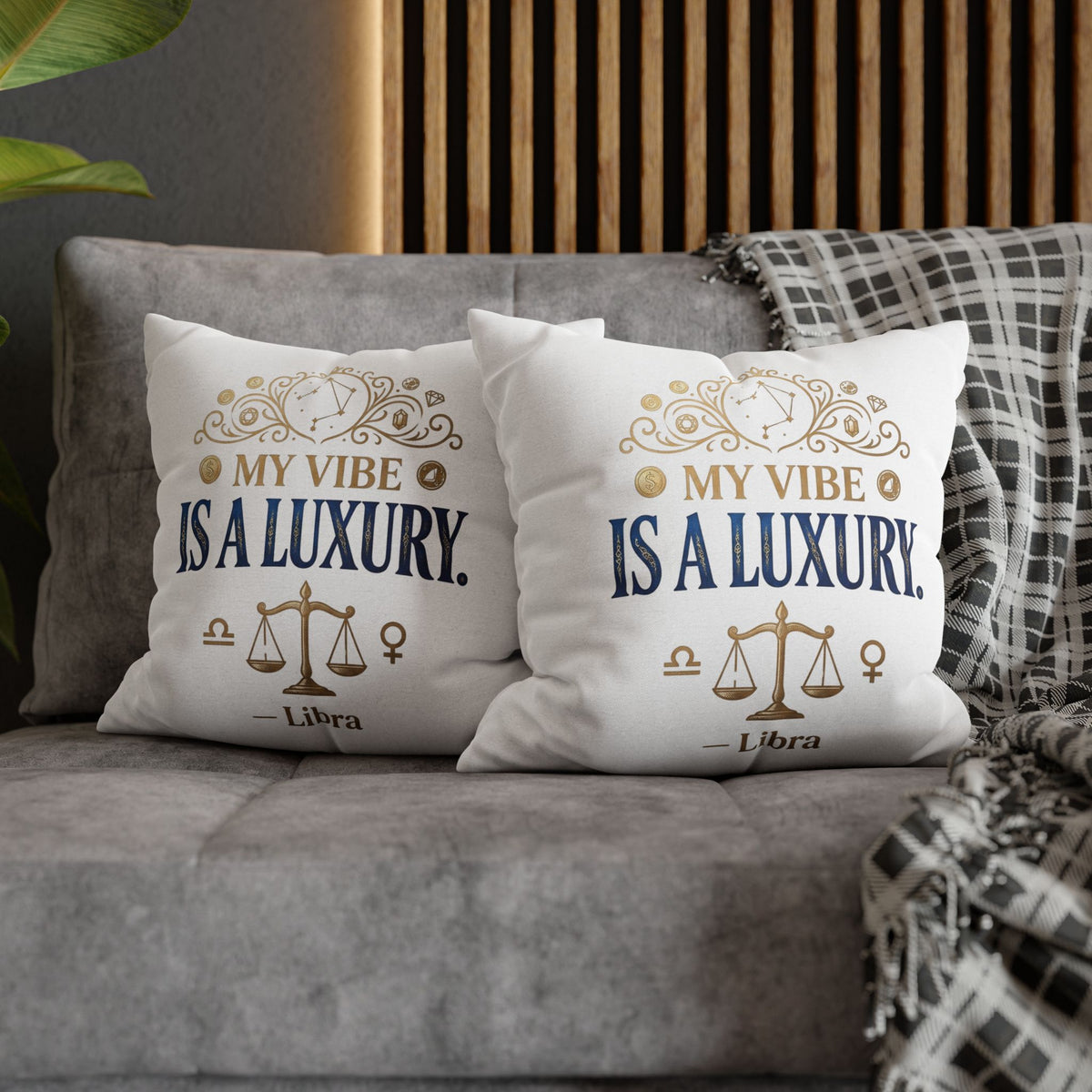 Libra Zodiac My Vibe Is A Luxury Spun Polyester Square Pillowcase