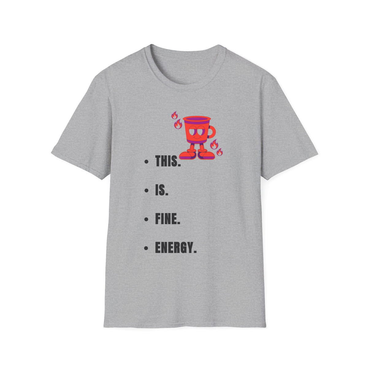 This Is Fine Coffee Mug T-Shirt — Cute Cartoon Coffee Tee - Trending Now - September 2026