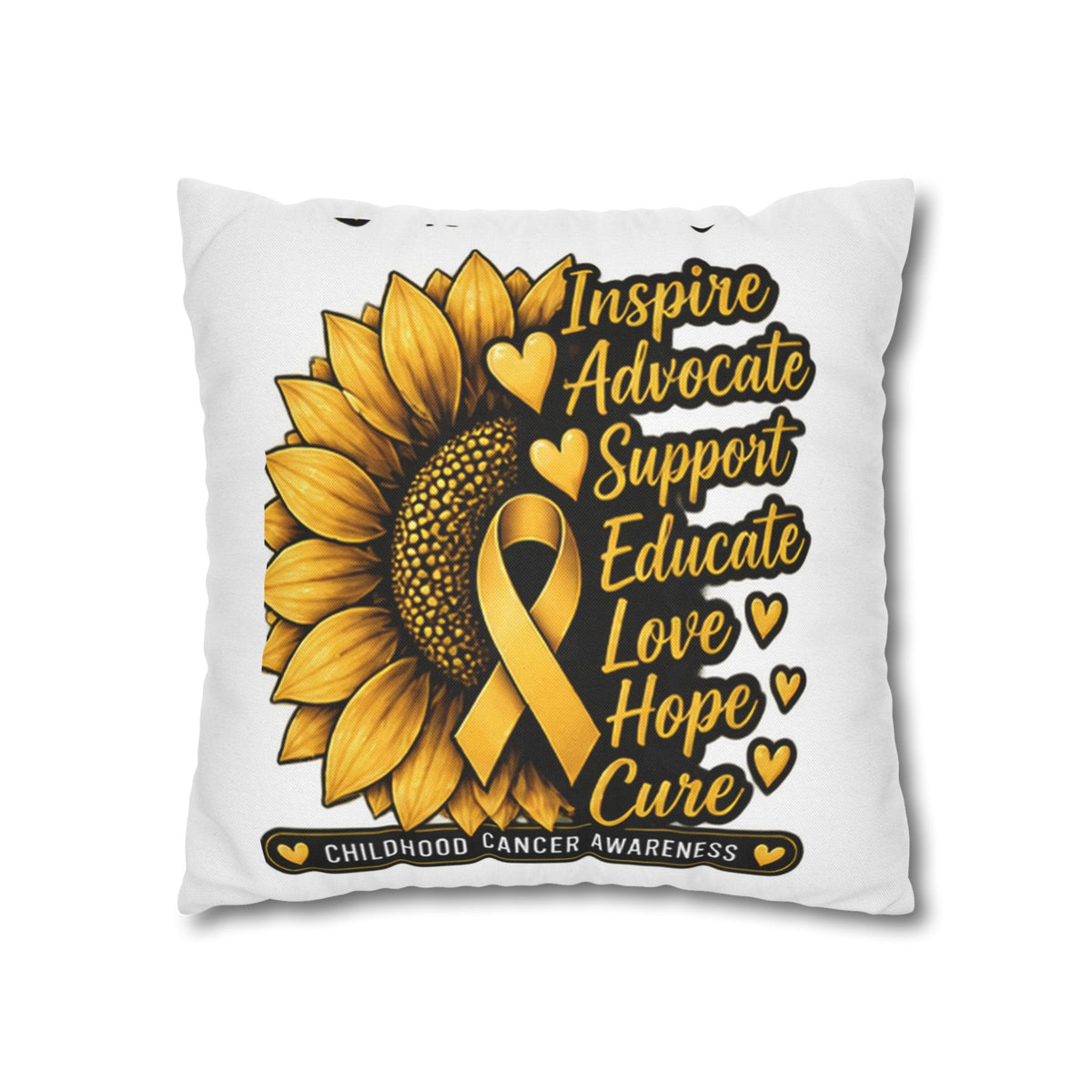 Childhood Cancer Awareness Sunflower Support Pillowcase