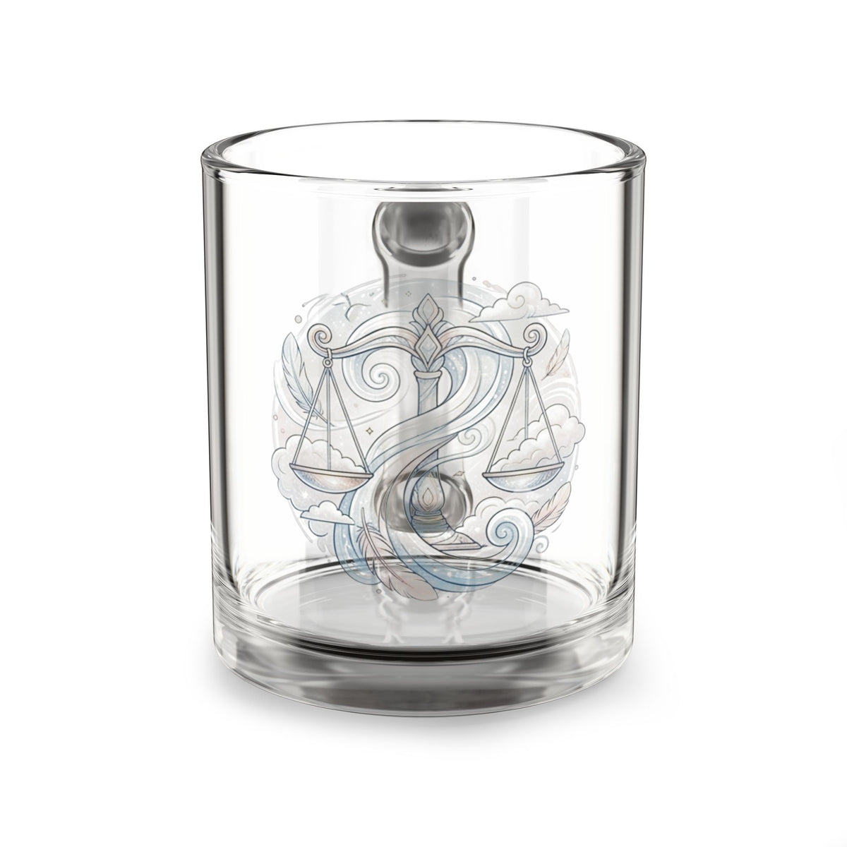 Libra Scales Glass Mug — 10oz Zodiac Astrology Coffee Cup