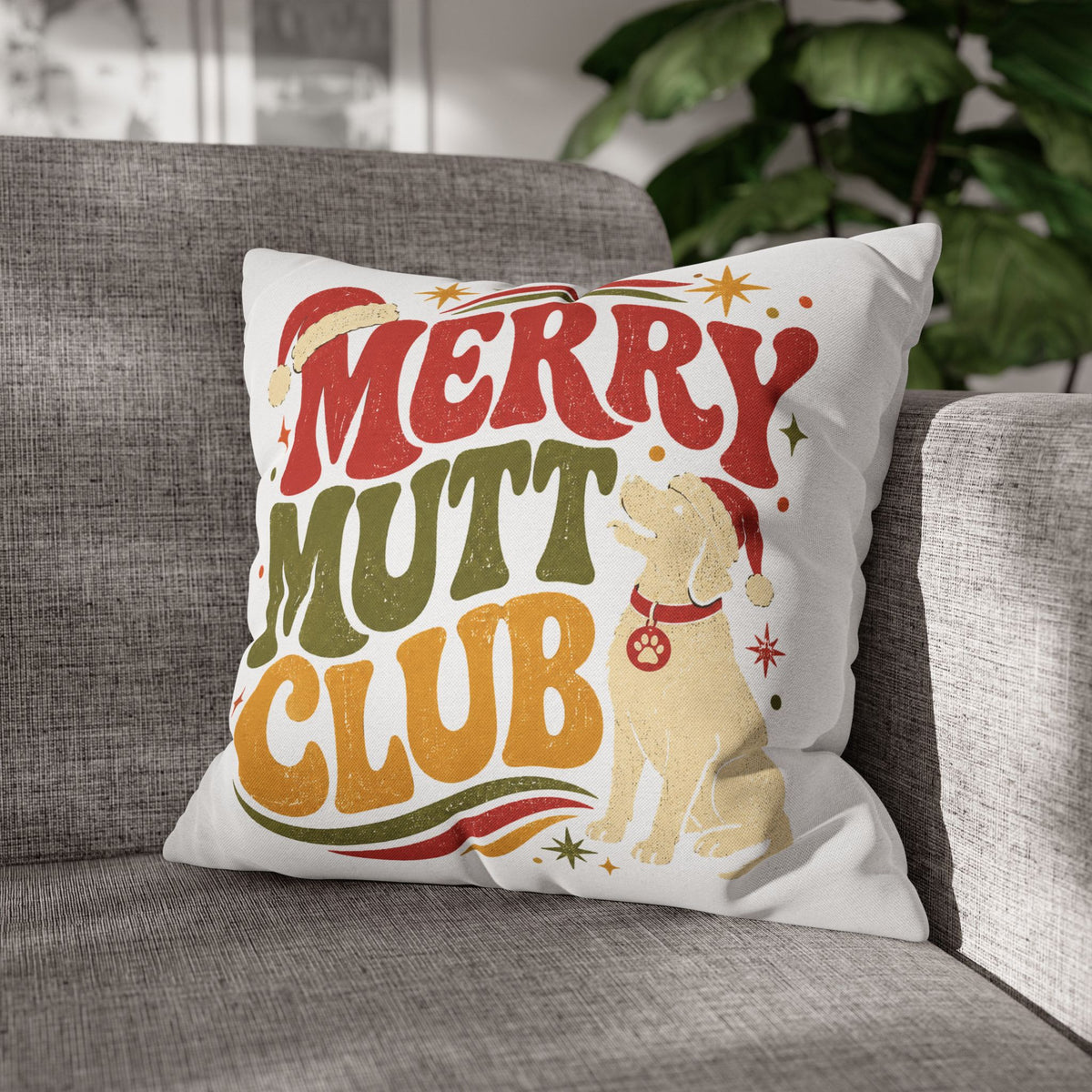 Merry Mutt Club Christmas Pillowcase Modern Day Christmas