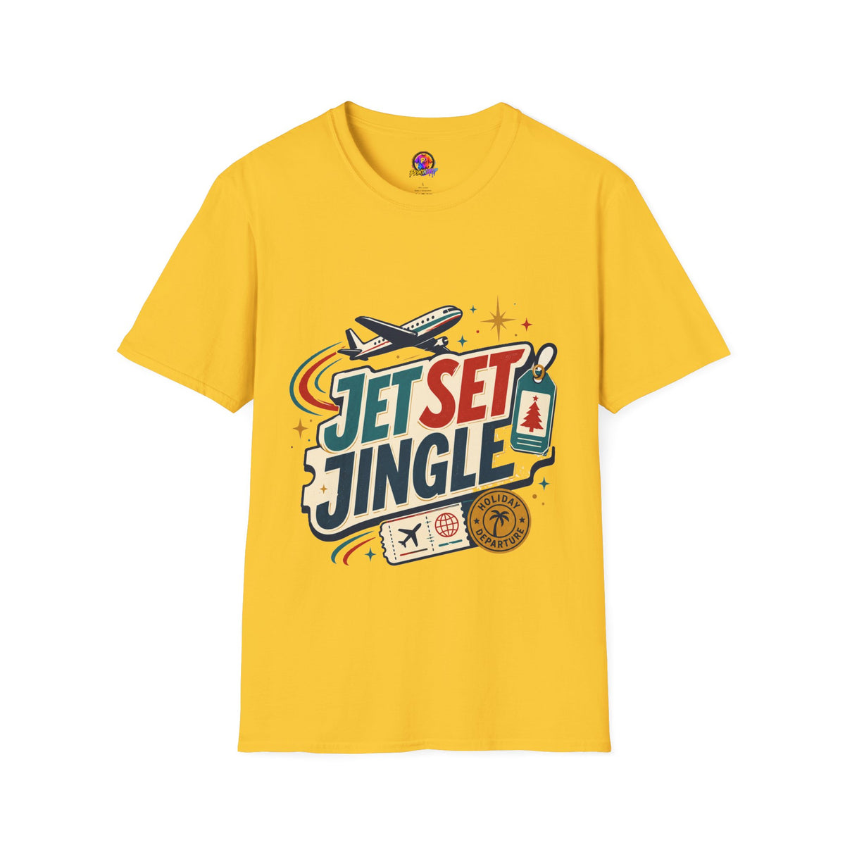 Jet Set Jingle Travel T-Shirt — Retro Airplane Vacation Graphic