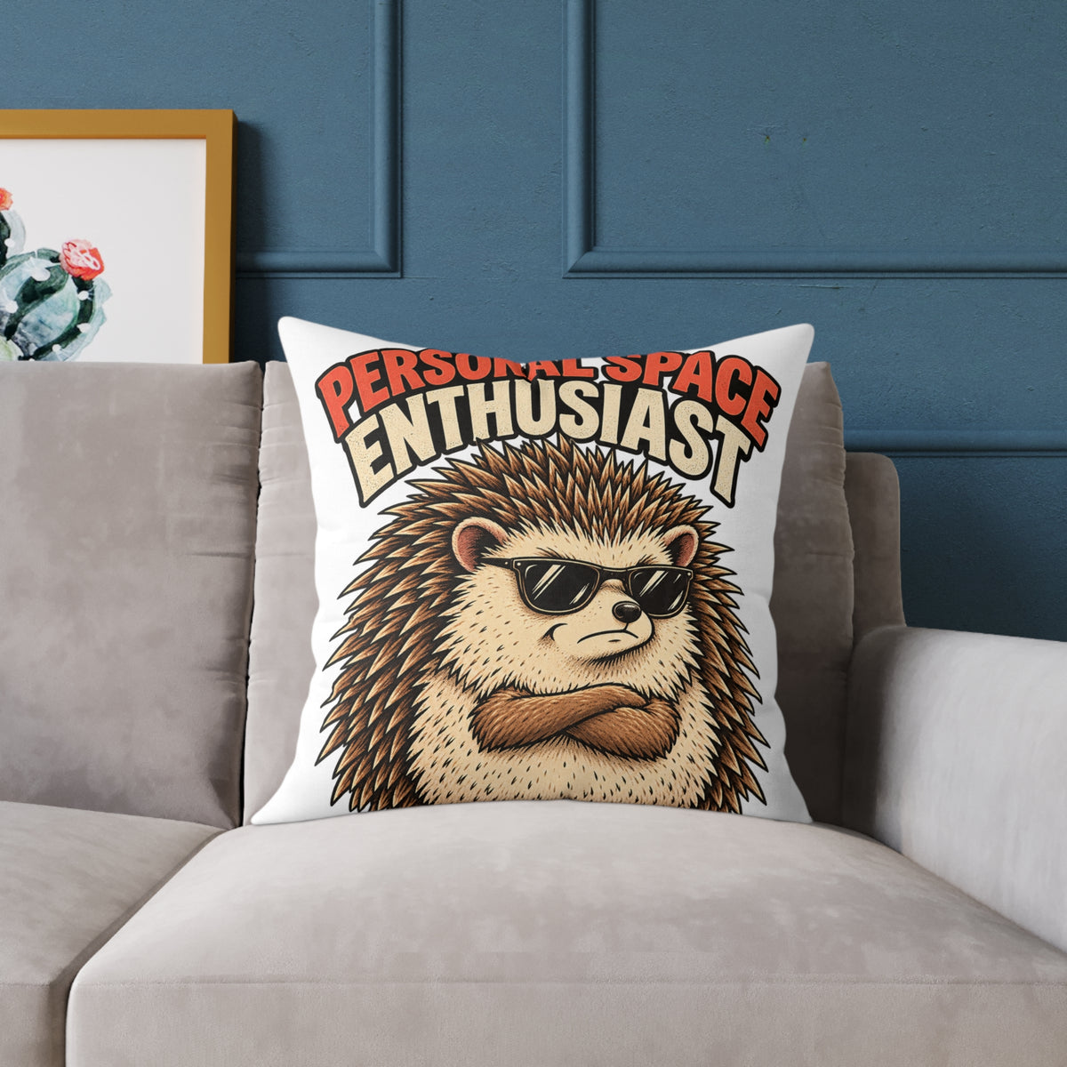 Personal Space Enthusiast Hedgehog Funny  Throw Pillow