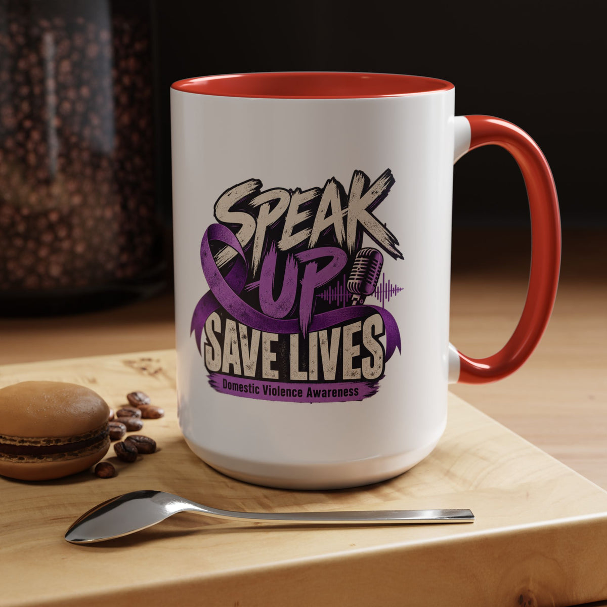 Speak Up Save Lives Domestic Violence Awareness Coffee Mug
