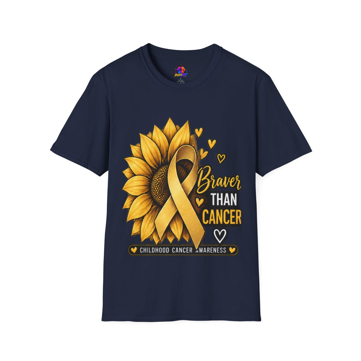 Braver Than Cancer Childhood Cancer Awareness Sunflower T-Shirt