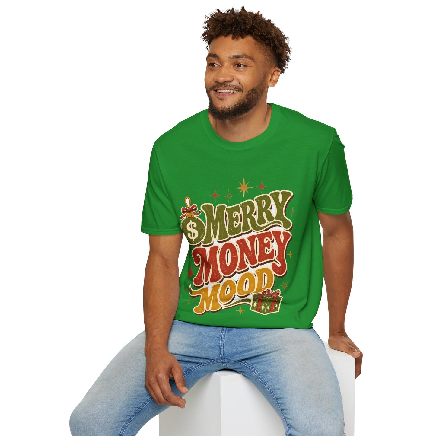 Merry Money Mood T‑Shirt — Retro Holiday Graphic Tee