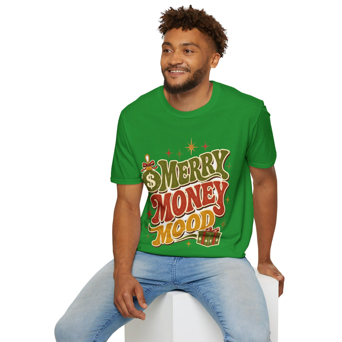 Merry Money Mood T‑Shirt — Retro Holiday Graphic Tee
