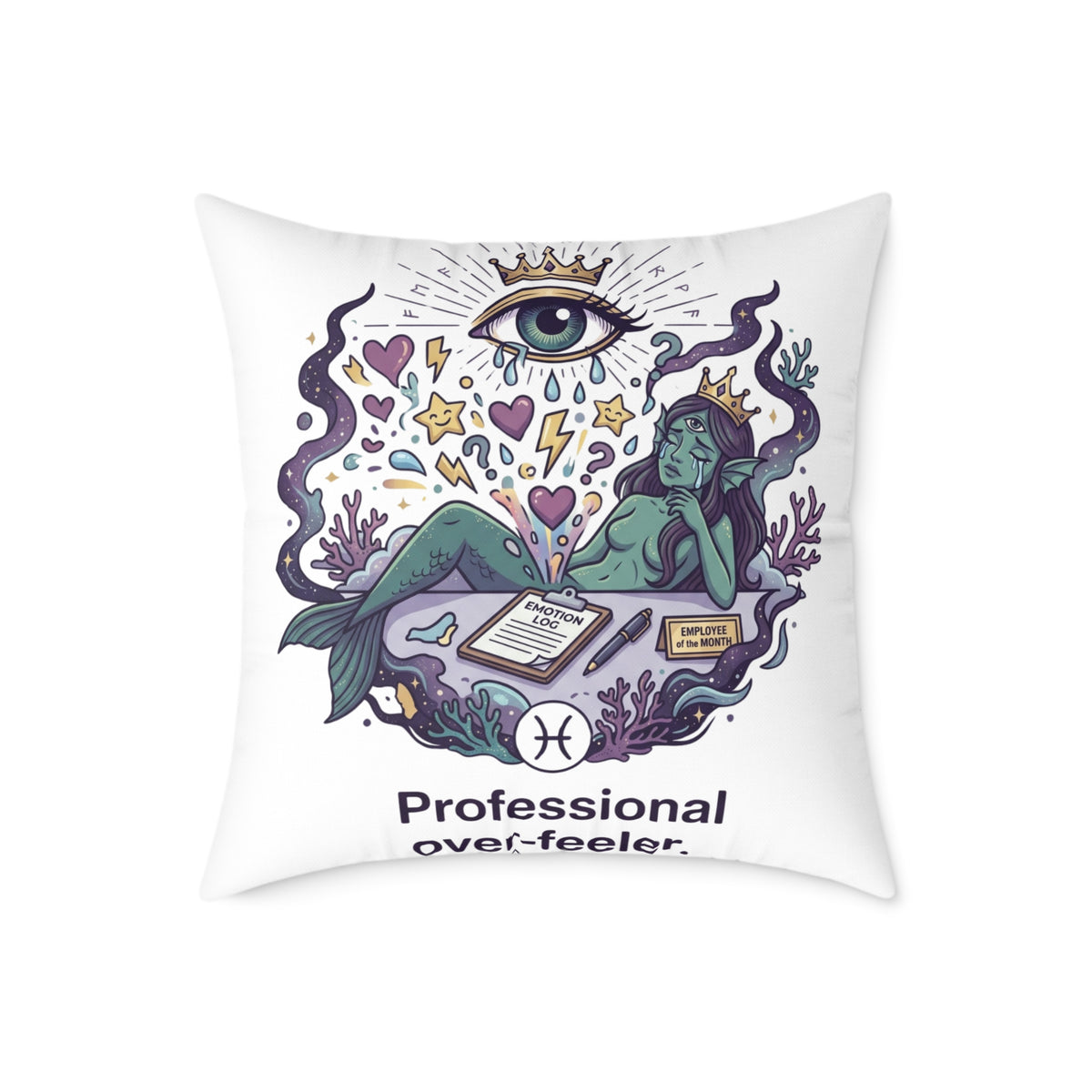 Pisces Zodiac Professional Over-feeler Square Poly Canvas Pillow