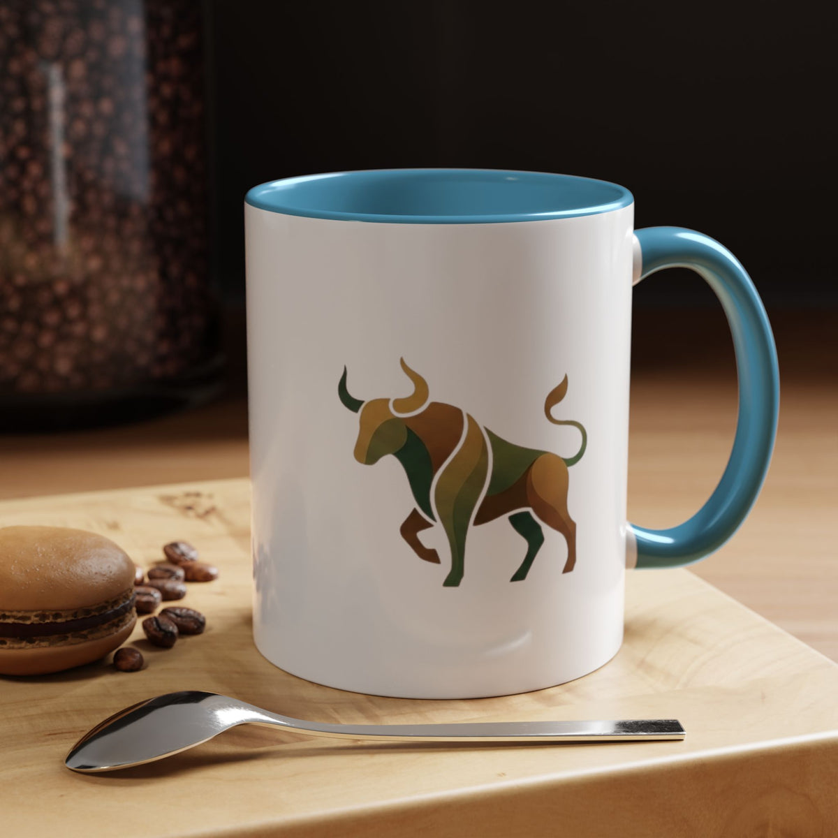 Taurus Geometric Bull Accent Coffee Mug — Taurus Zodiac Gift