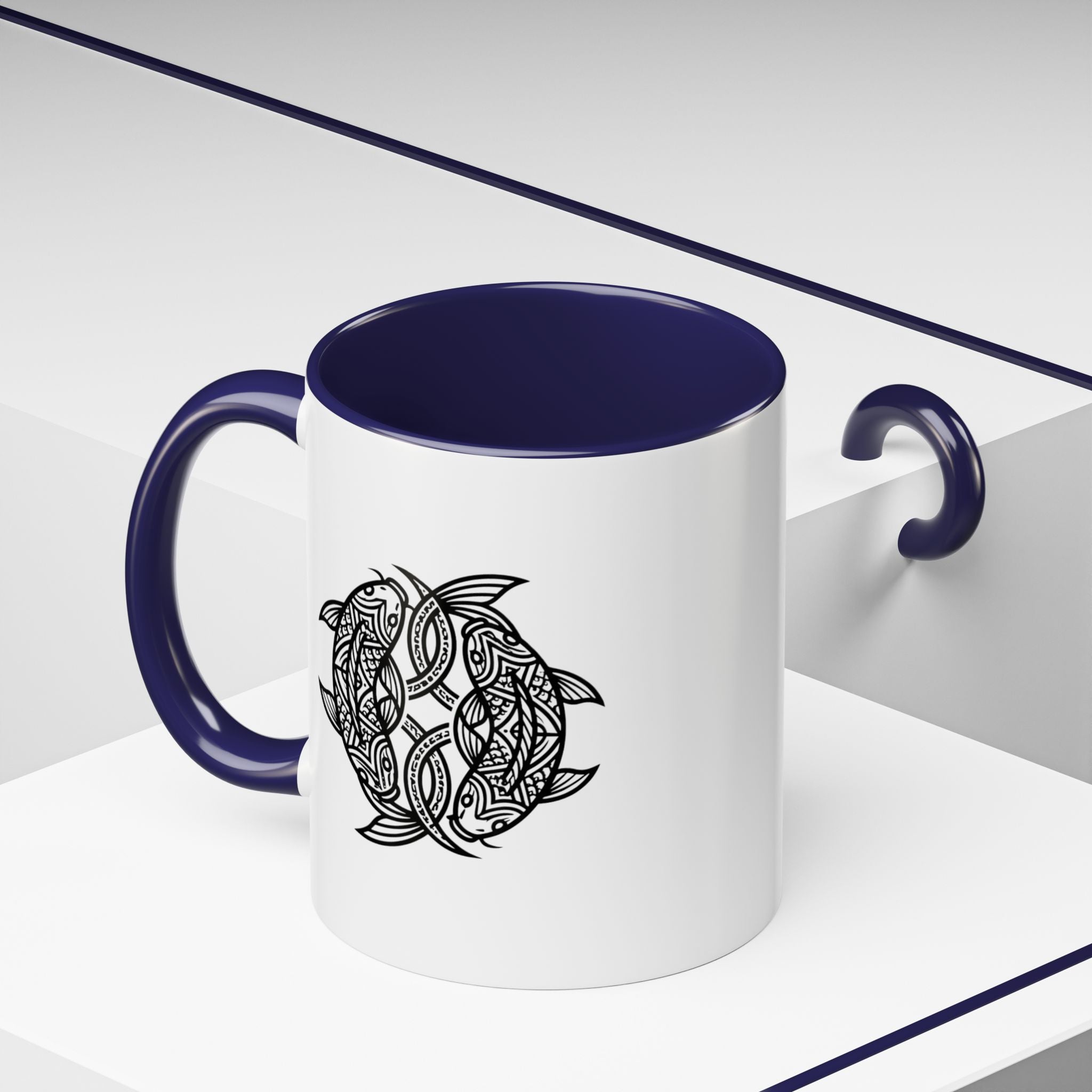 Celtic Knot Dolphin Coffee Mug — Black Accent Ceramic Mug