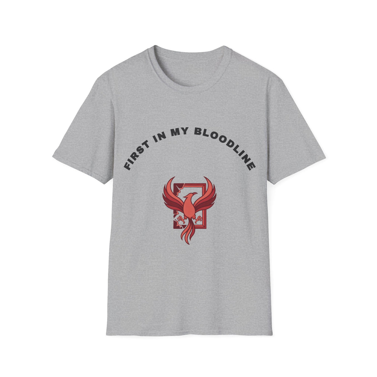 T-Shirt — “First In My Bloodline” Red Phoenix Emblem - Trending Now - September 2026