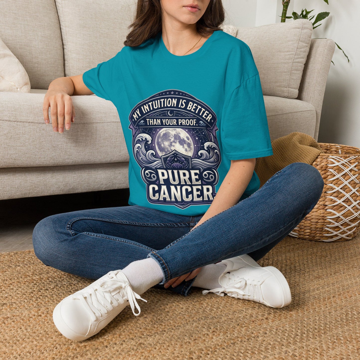 Cancer Zodiac T-Shirt — "My Intuition Is Better Than Your Proof" Astrology Tee