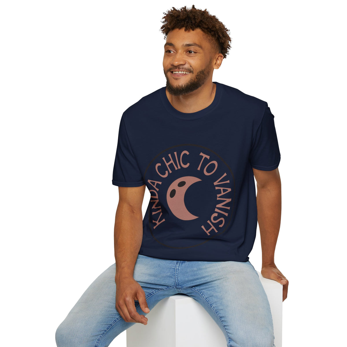 T-Shirt — "Kinda Chic to Vanish" Crescent Moon Graphic Tee - Trending Now - August 2026