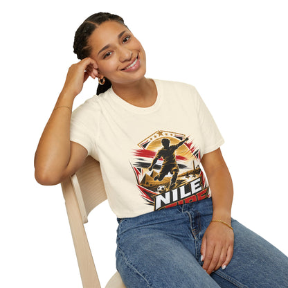 Egypt Soccer Player Nile Fire Graphic T-Shirt — Retro Athletic Team Tee