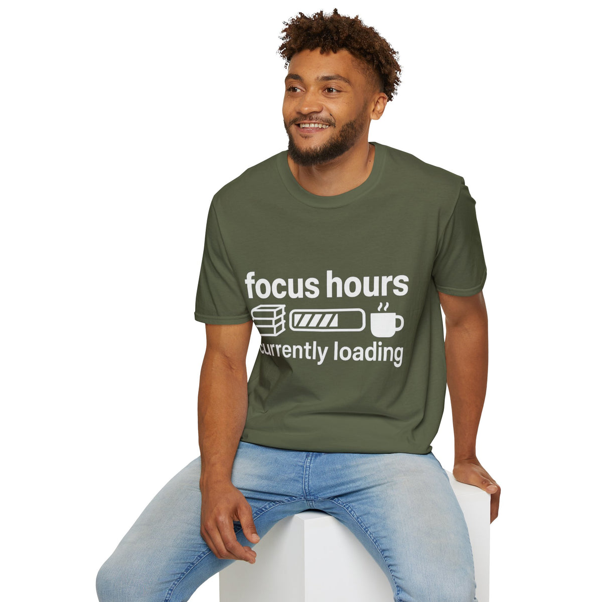 Focus Hours T-Shirt — "Focus Hours Currently Loading" Graphic Tee for Productivity & Remote Work - Trending Now - August 2026 Trends - Everyday T-Shirt