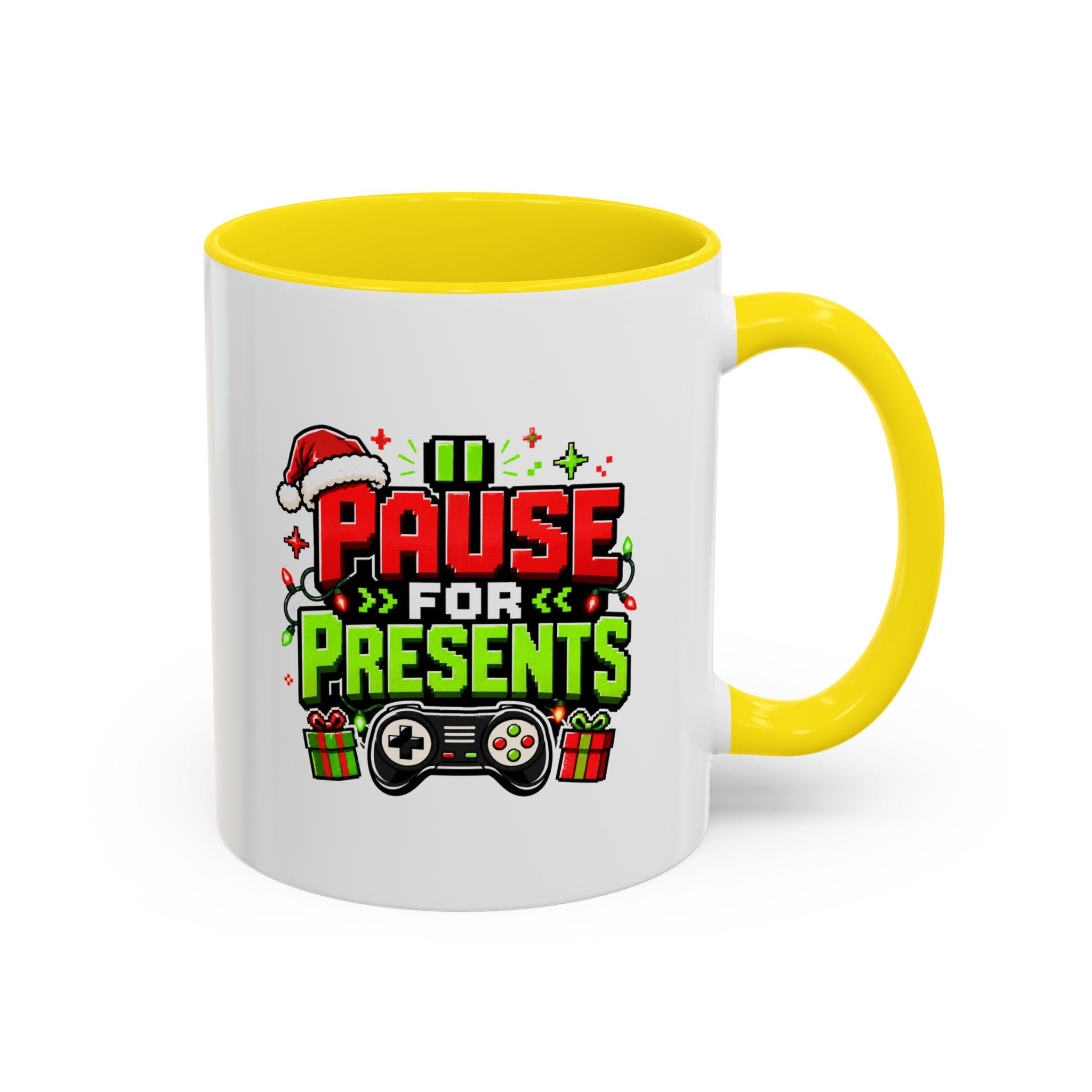 Modern Day Christmas Pause for Presents Christmas Gamer Coffee Mug